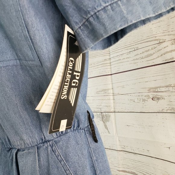 PG Collections by Ginger Bort Womens Romper Sz 6 Blue Short Sleeve - Picture 3 of 5